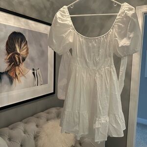 White Puff Sleeve Dress